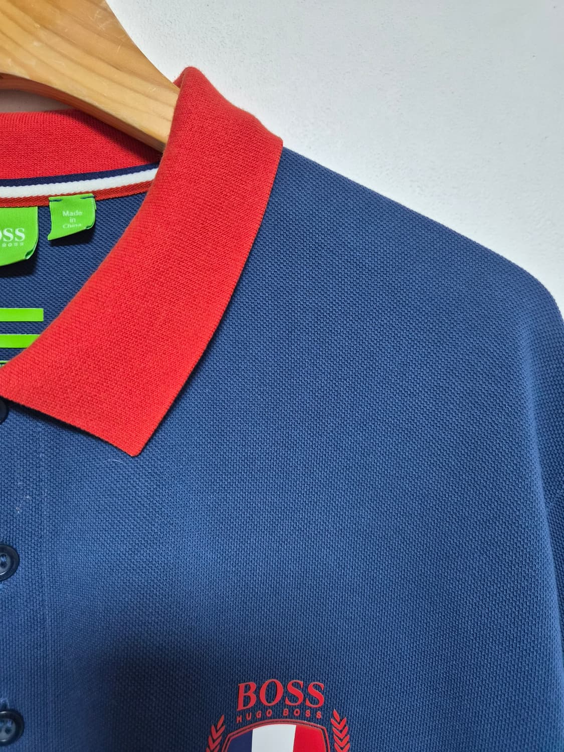 휴고보스Boss 프랑스 월계수 로고 반팔카라티 2XL사이즈 - T105 상품이미지3