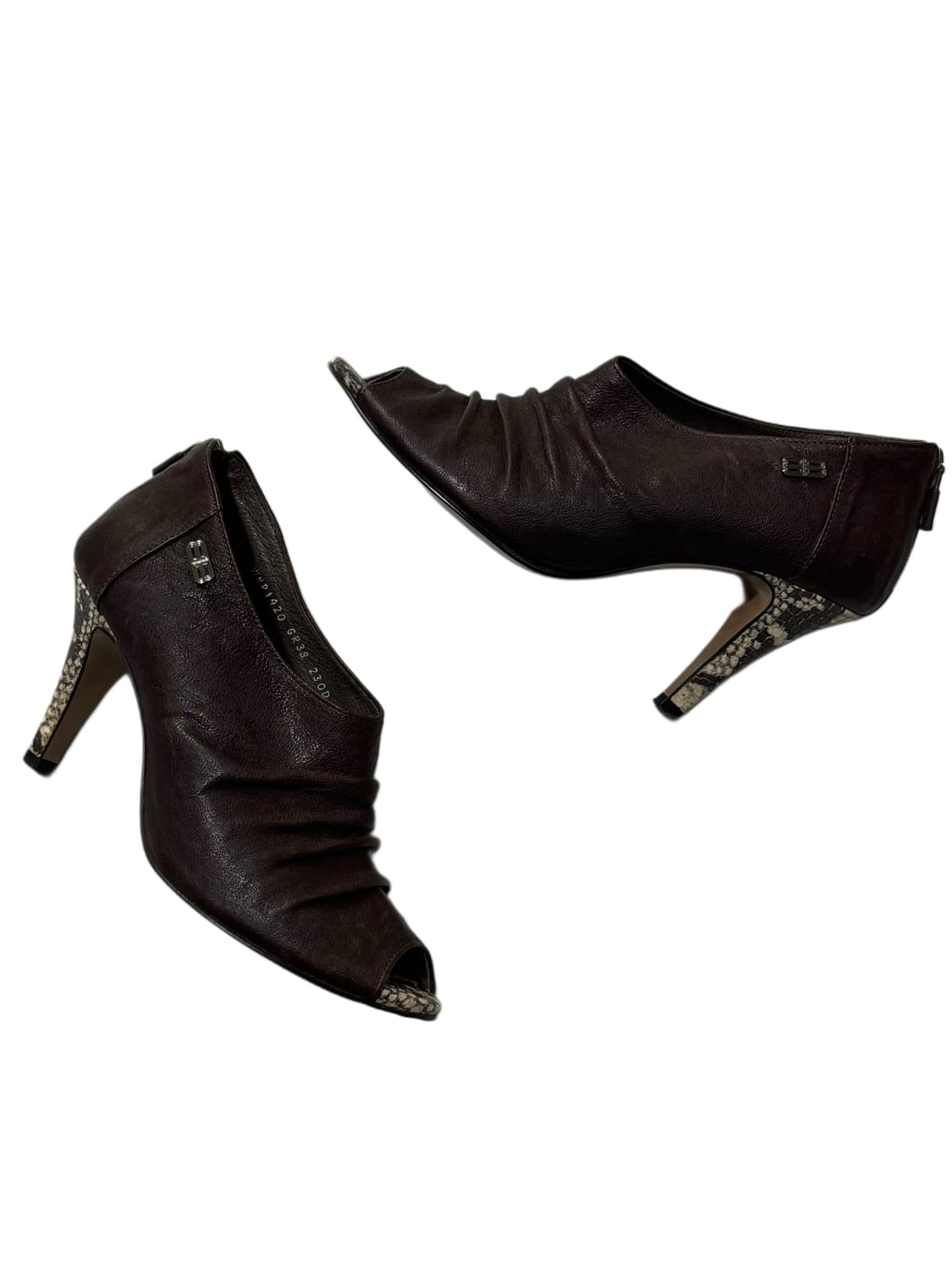 발렌시아가 오픈 토 레더 파이톤 힐 상품이미지4