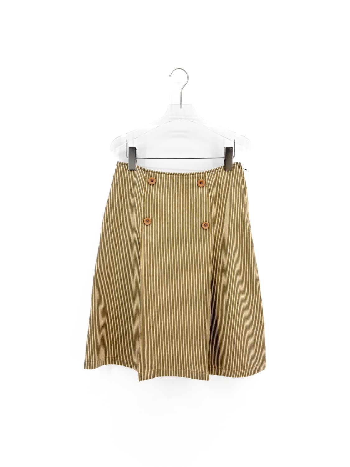 빈티지 버튼 스트라이프 미디 스커트 상품이미지1