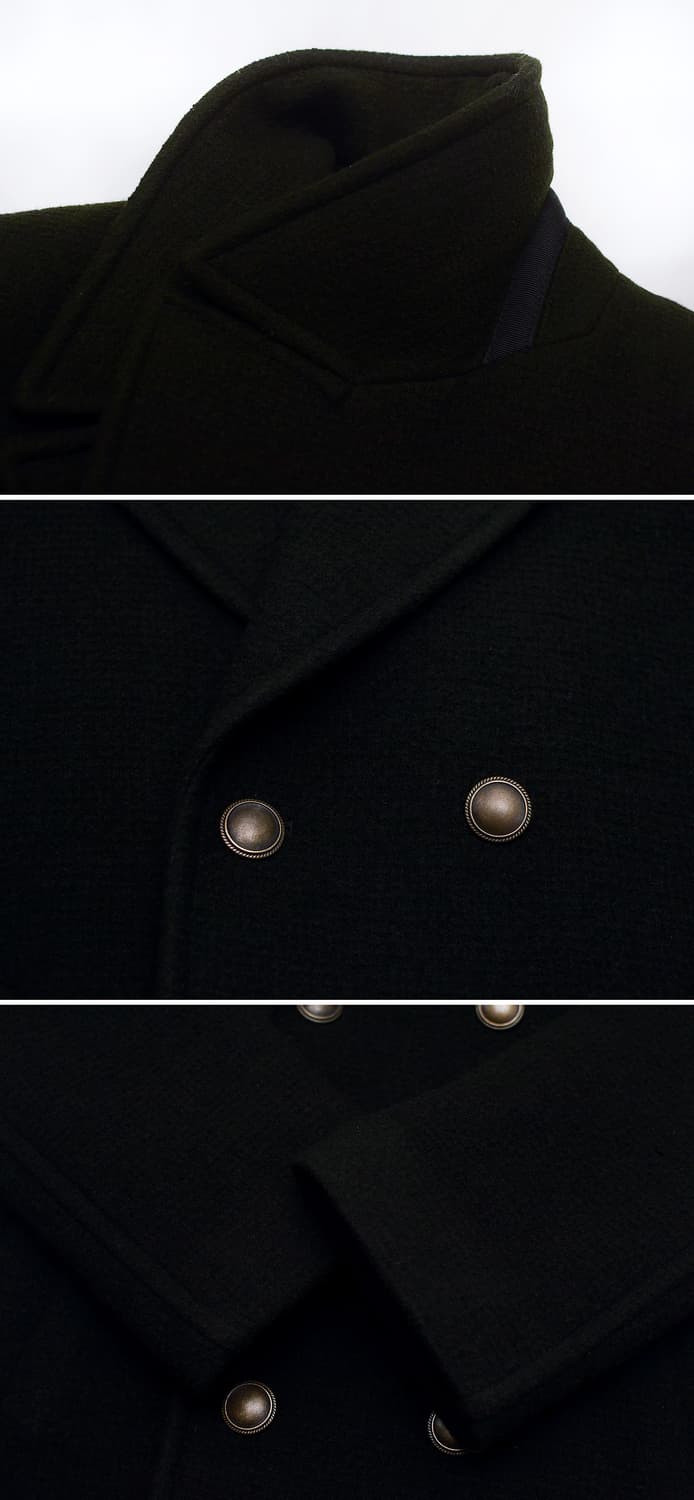 클럽 모나코 헤비 멜튼울 클래식 더블 피코트 (L / 100+) 상품이미지9