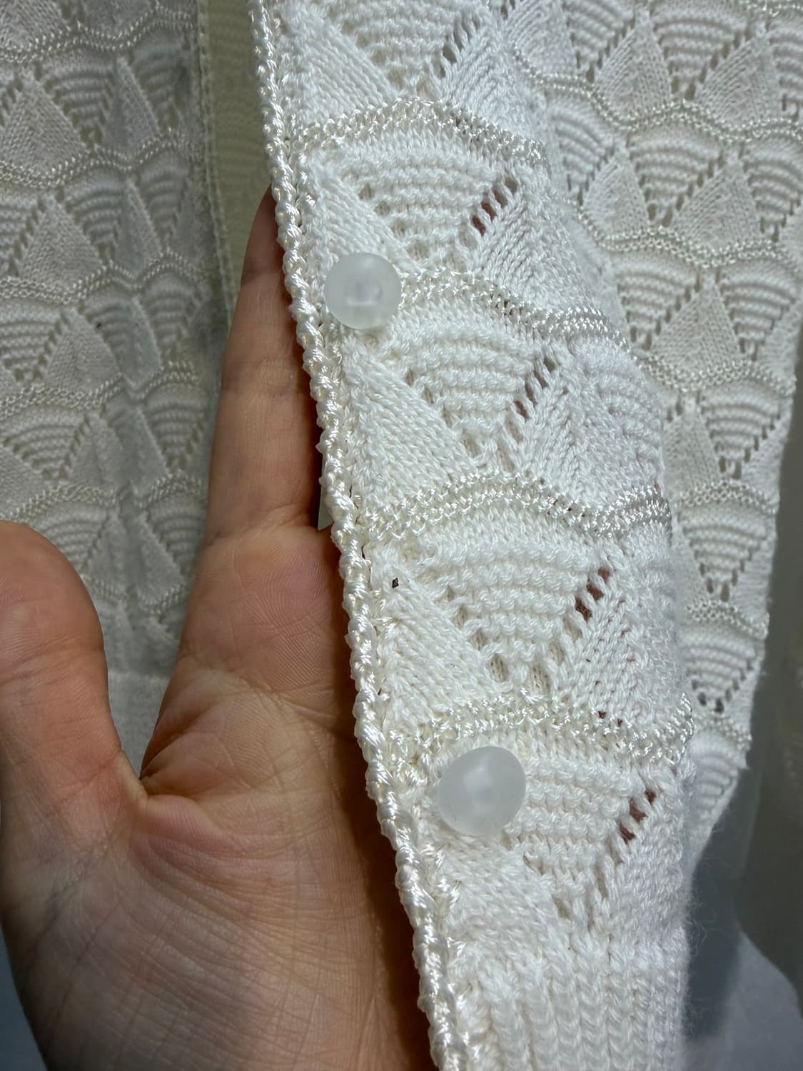 화이트 펀칭 레이스 반팔 가디건 세트 상품이미지7