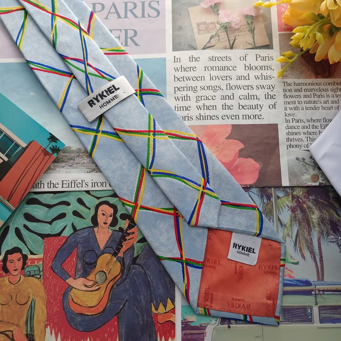 소니아리키엘 실크 멀티 스트라이프 넥타이 9.5cm A+등급 A18745 상품이미지4