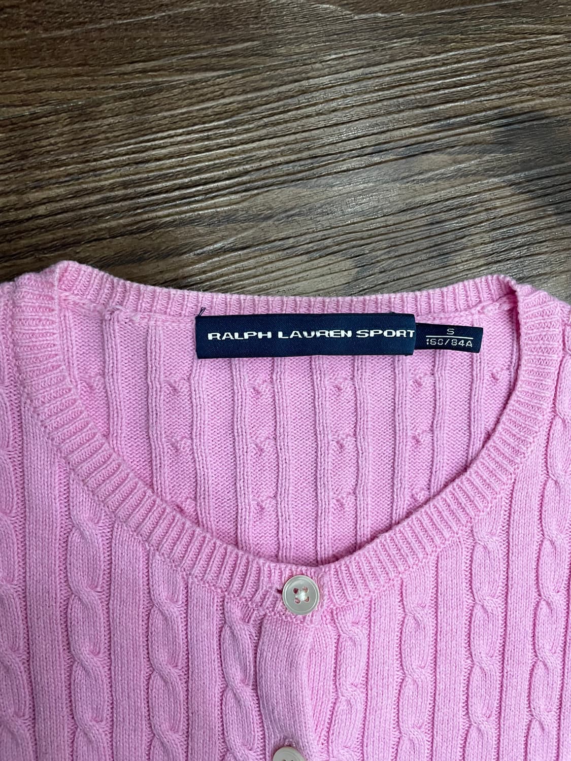 폴로 랄프로렌 여성 케이블 코튼 니트 가디건 핑크 상품이미지6