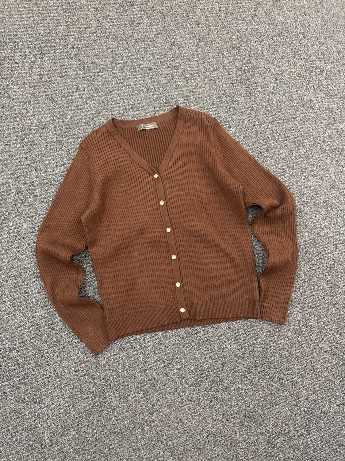 L)Tiaclasse 빈티지 여성 브라운 니트 가디건 상품이미지2