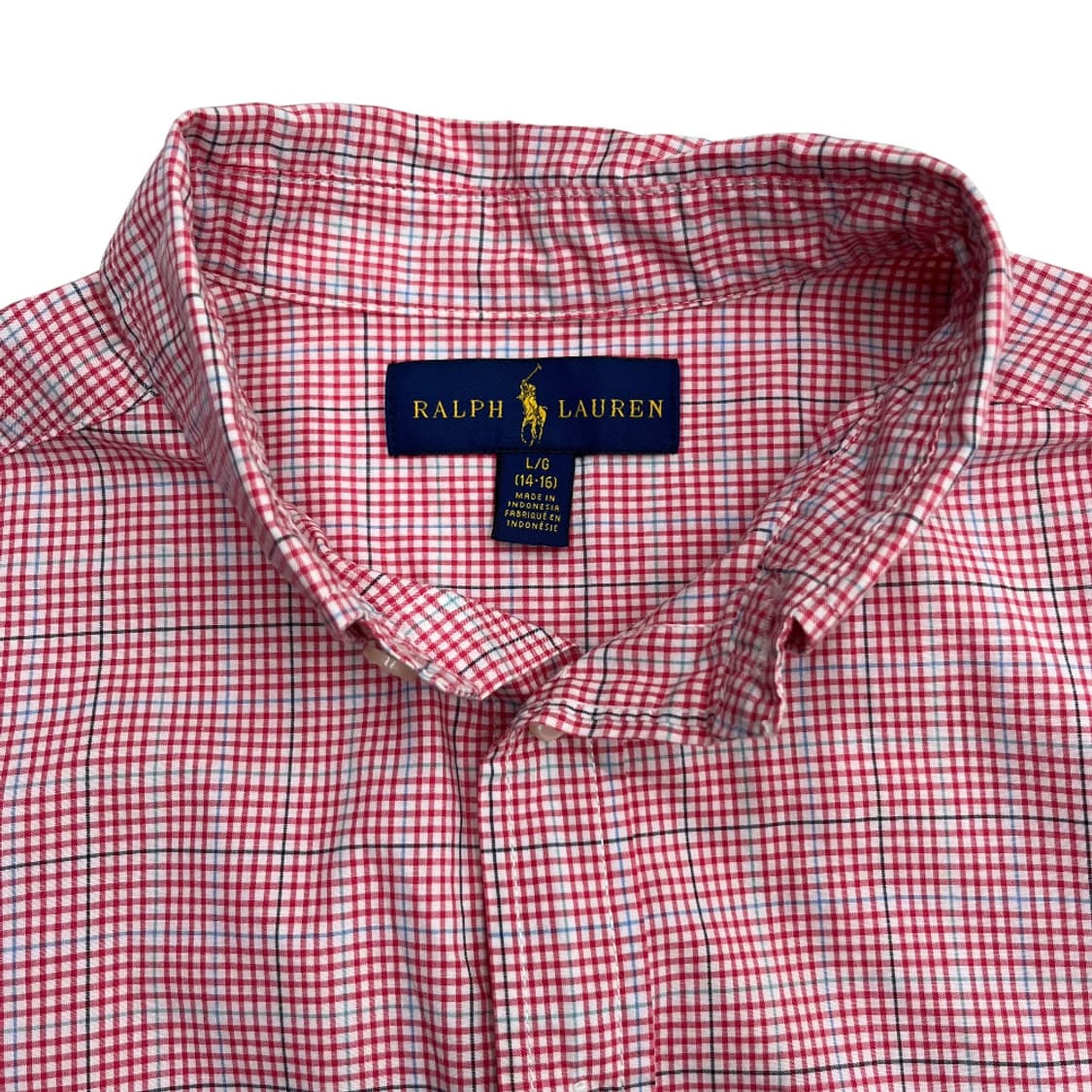 폴로 랄프로렌 네이비포니 레드 체크 셔츠 L 상품이미지5