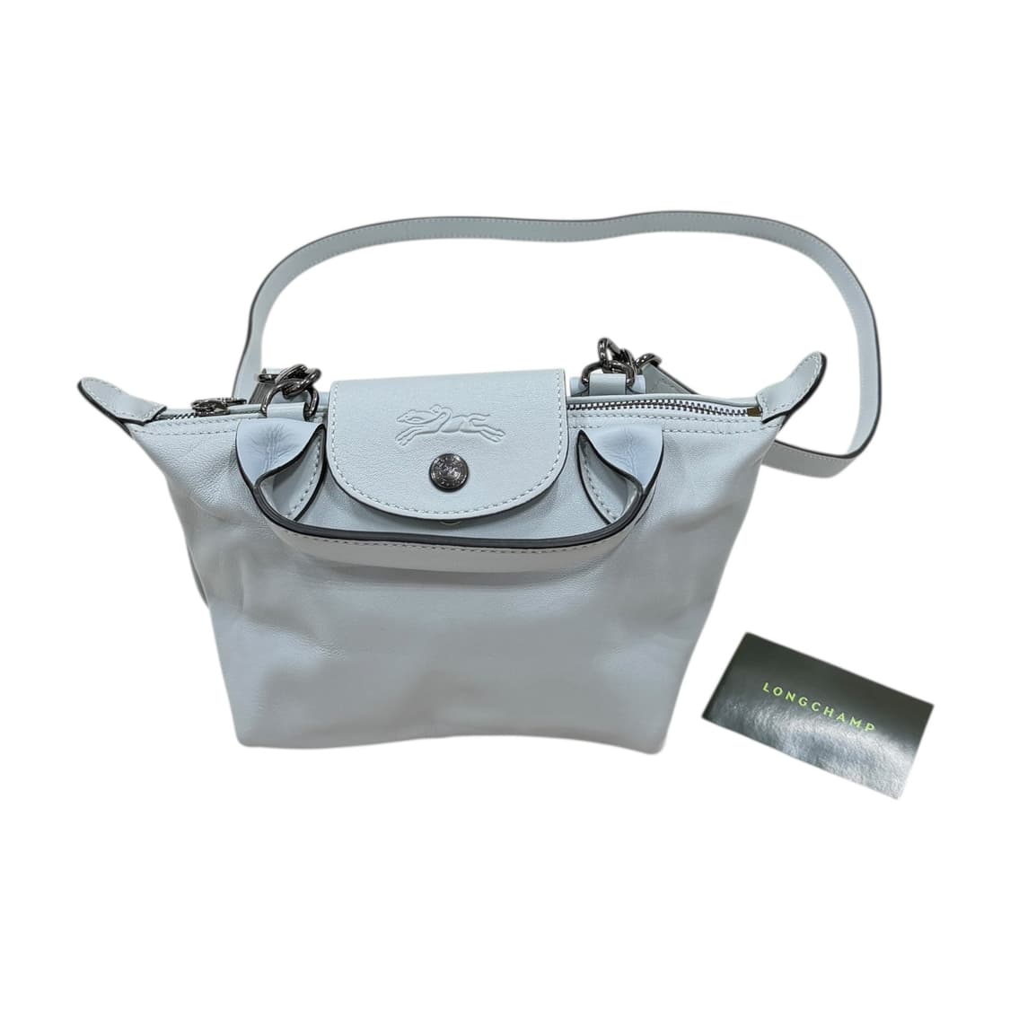롱샴 르 플리아쥬 미니 토트백 크로스백 가방 스카이 블루 하늘 상품이미지2