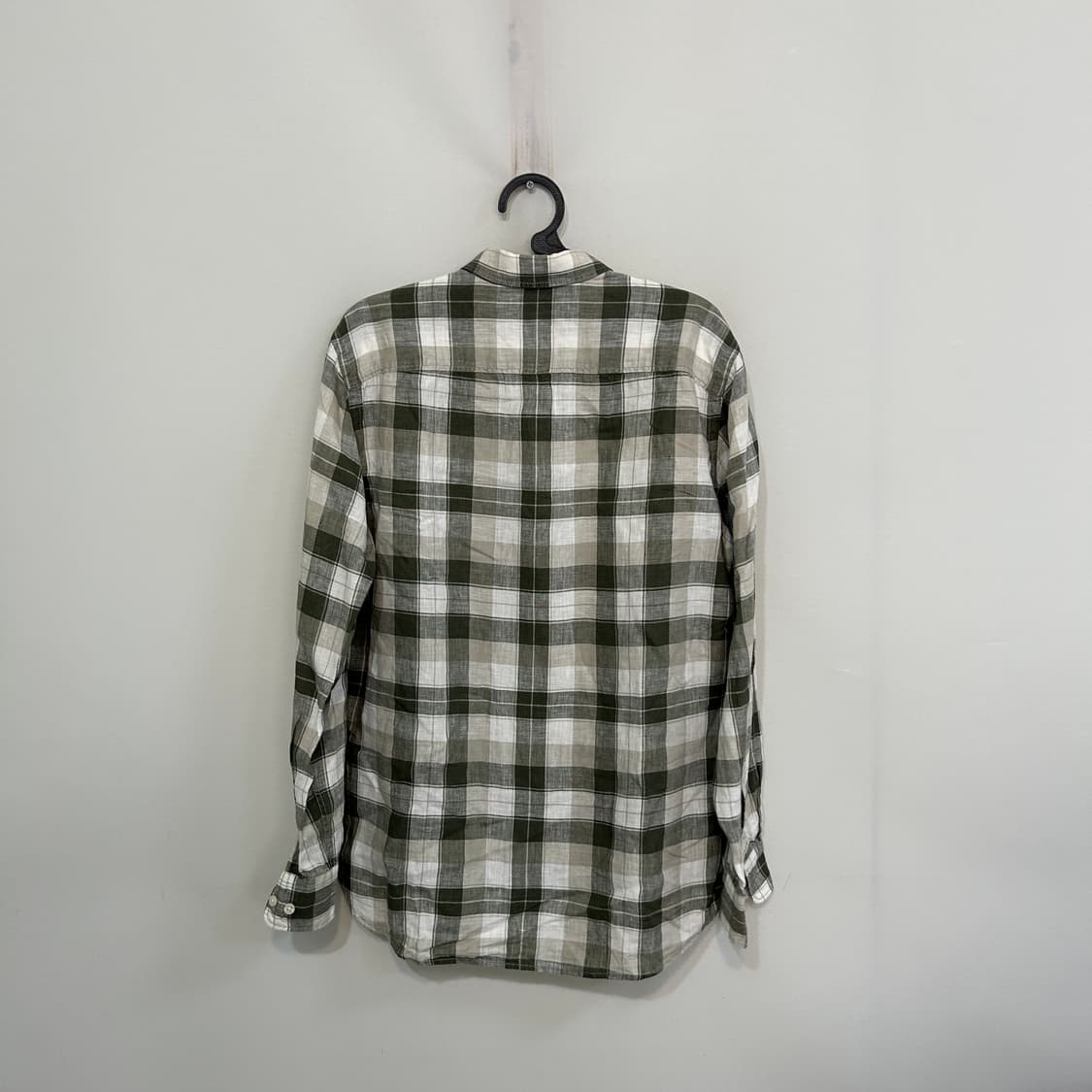 라코스테 남성 체크 린넨 셔츠 100 상품이미지3