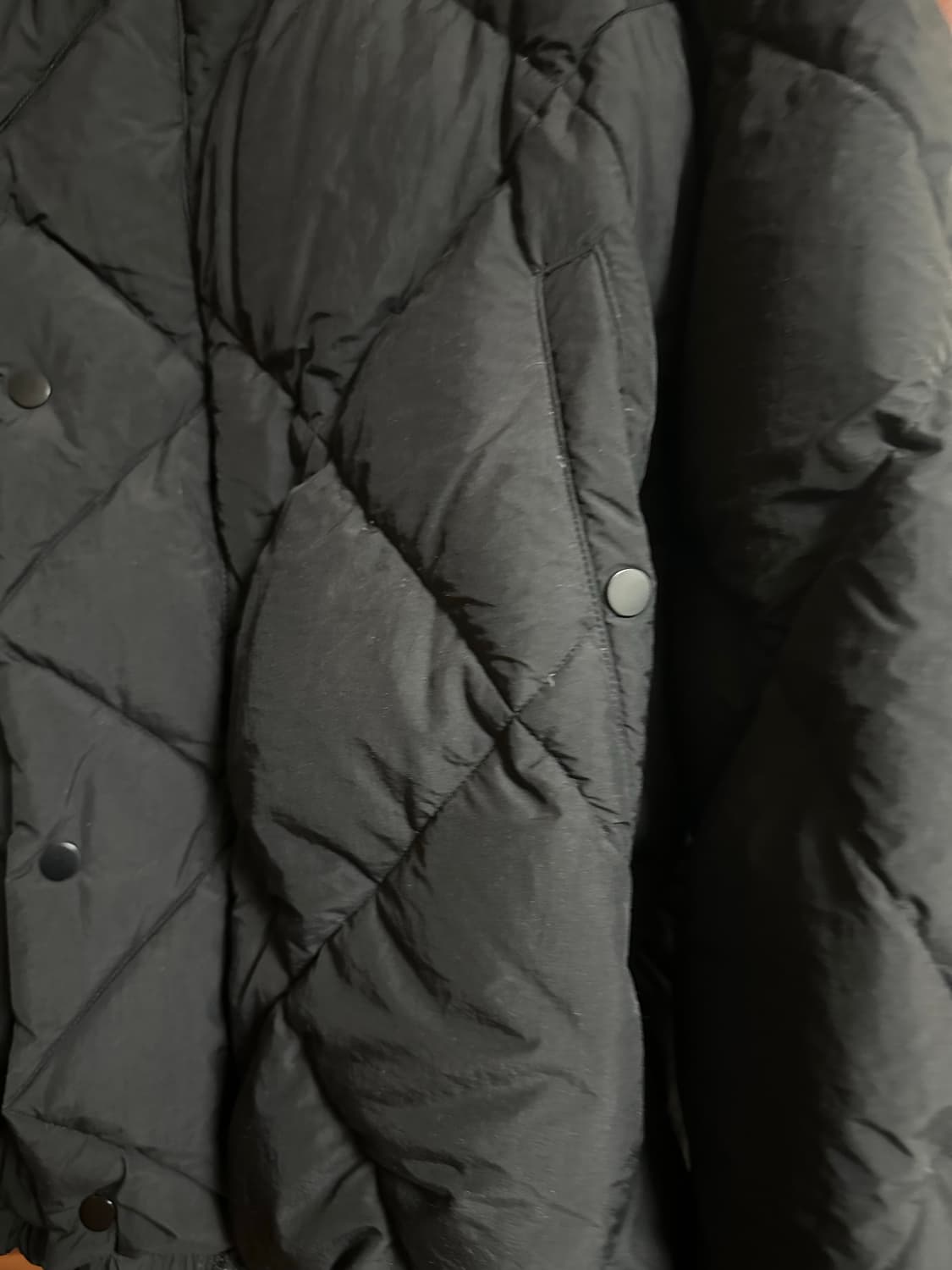 오리털 패딩 다이아 누빔 점퍼 블랙 원사이즈 상품이미지2