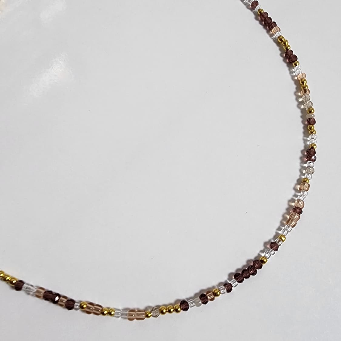 버건디 골드 비즈 목걸이 상품이미지3