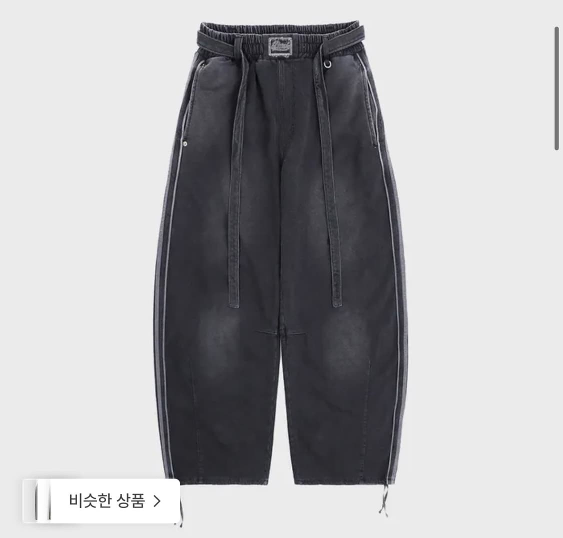  배드블러드 빌리 워시드 데님 스웻 팬츠 - 블랙 상품이미지1