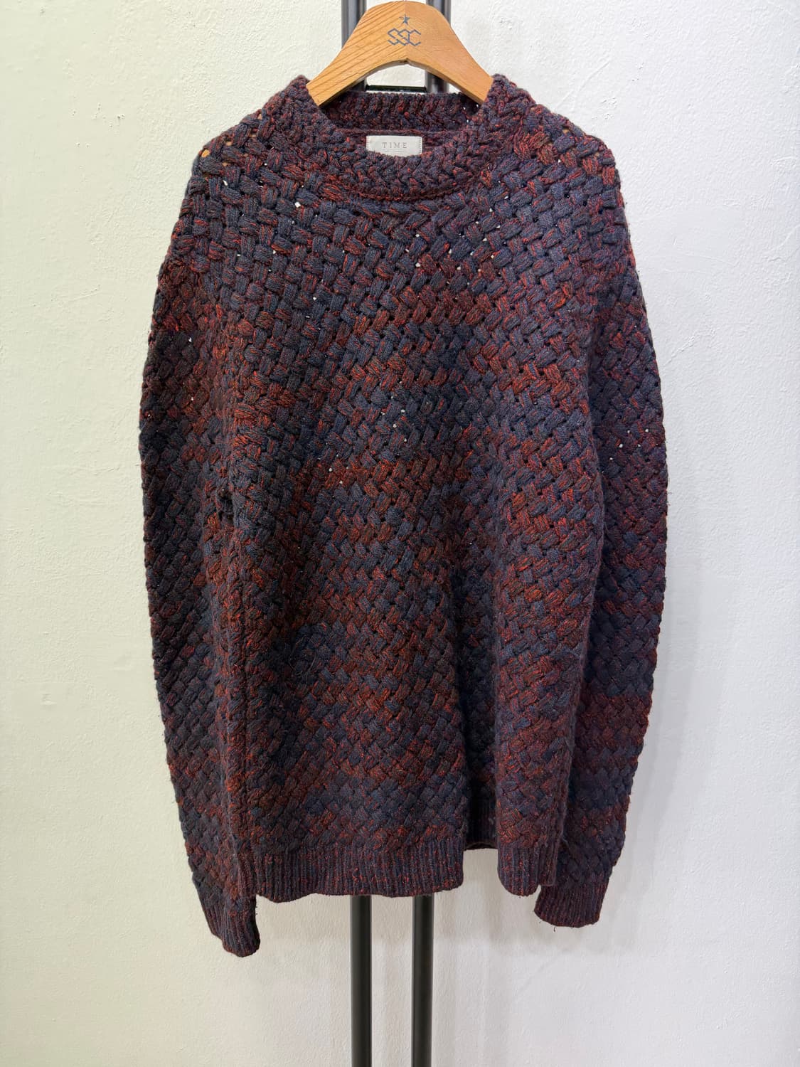 정품) 타임옴므 한섬 꽈배기 니트 스웨터 95 상품이미지1