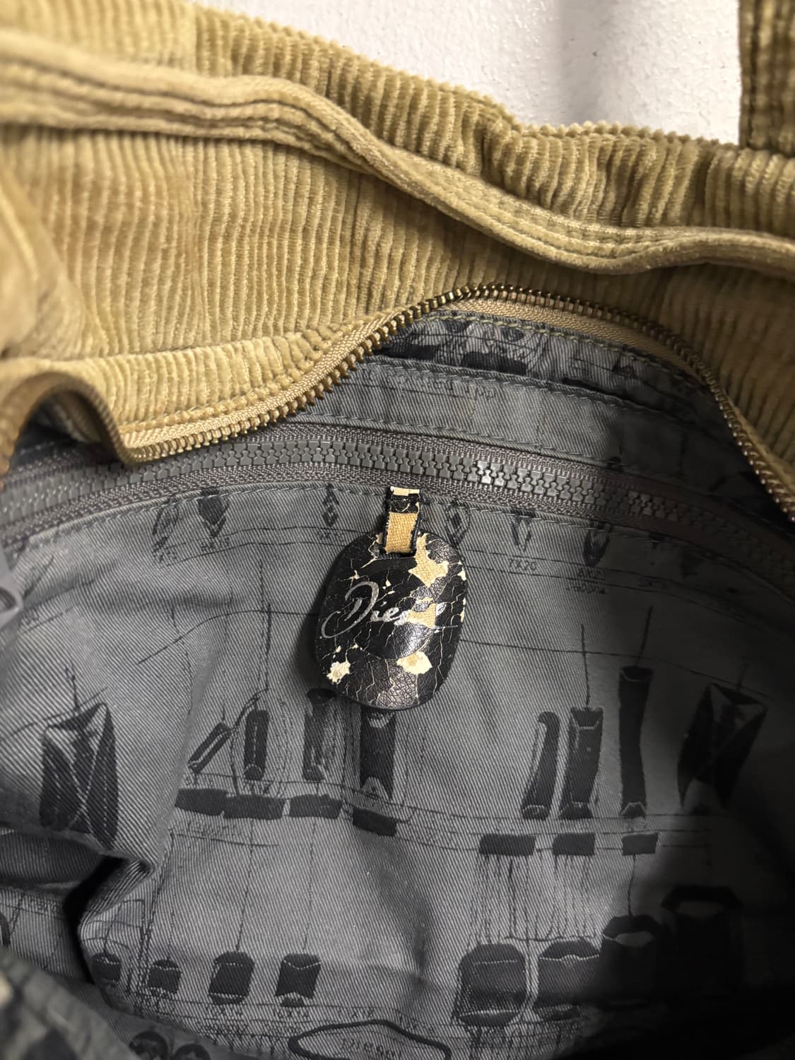 DIESEL corduroy tote bag yellow  상품이미지10