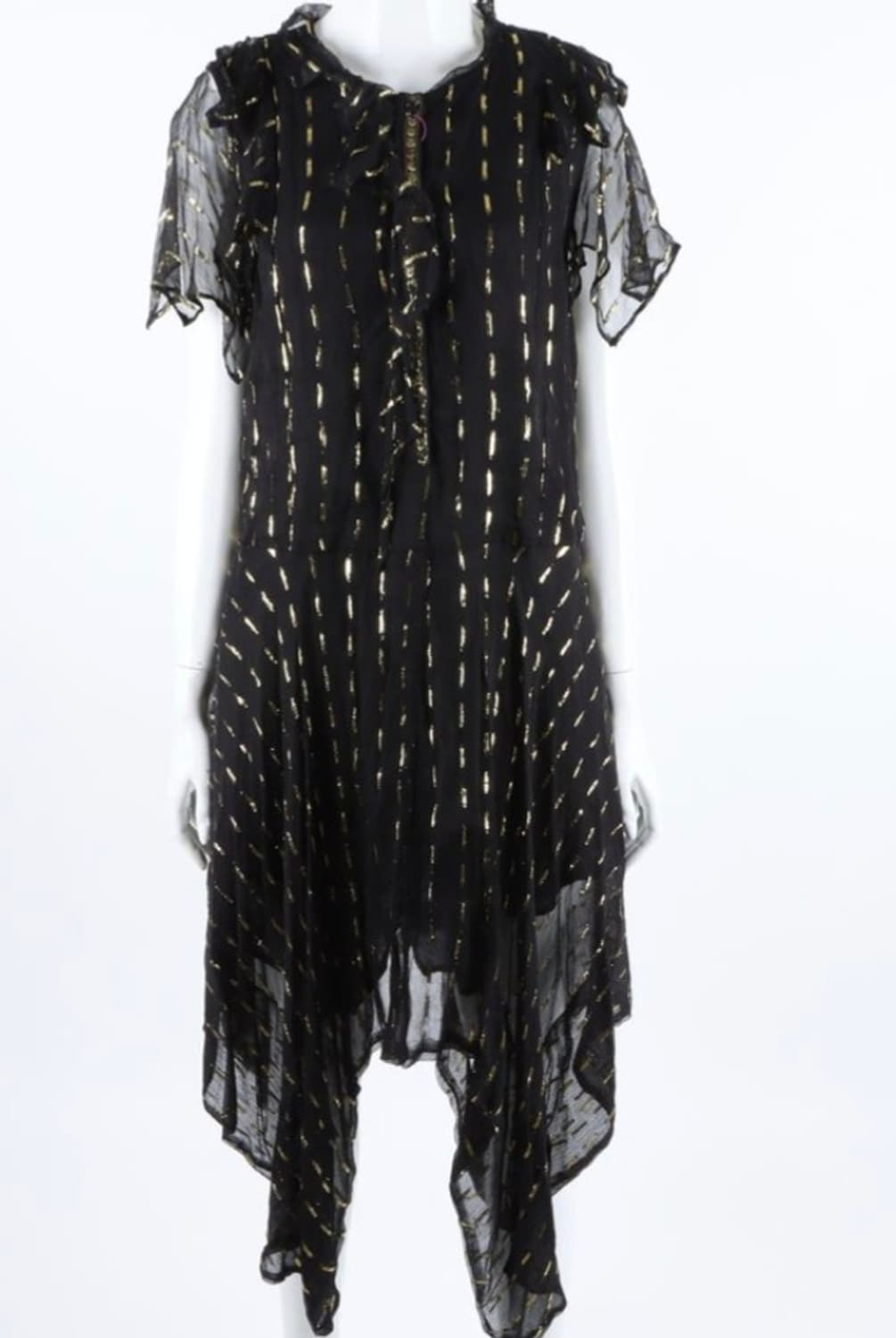 ZADIG&VOLTAIRE 블랙 쉬폰 골드 펄사 원피스 M 상품이미지1