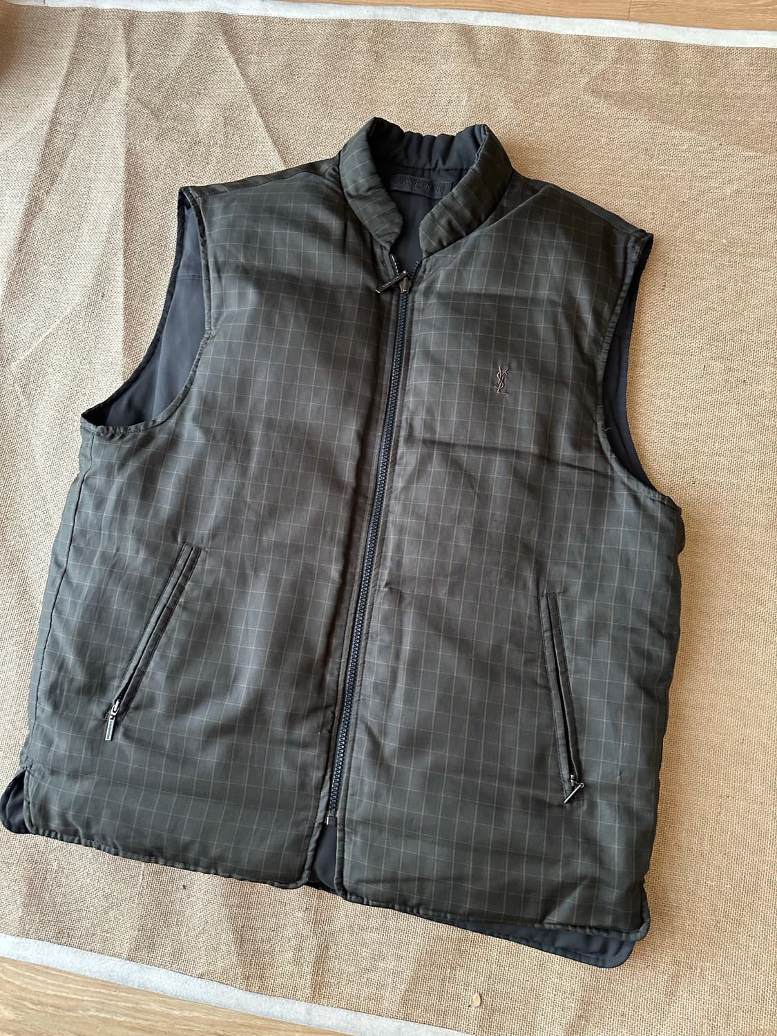 생로랑 남성 리버시블 체크 조끼 영면 100 상품이미지2