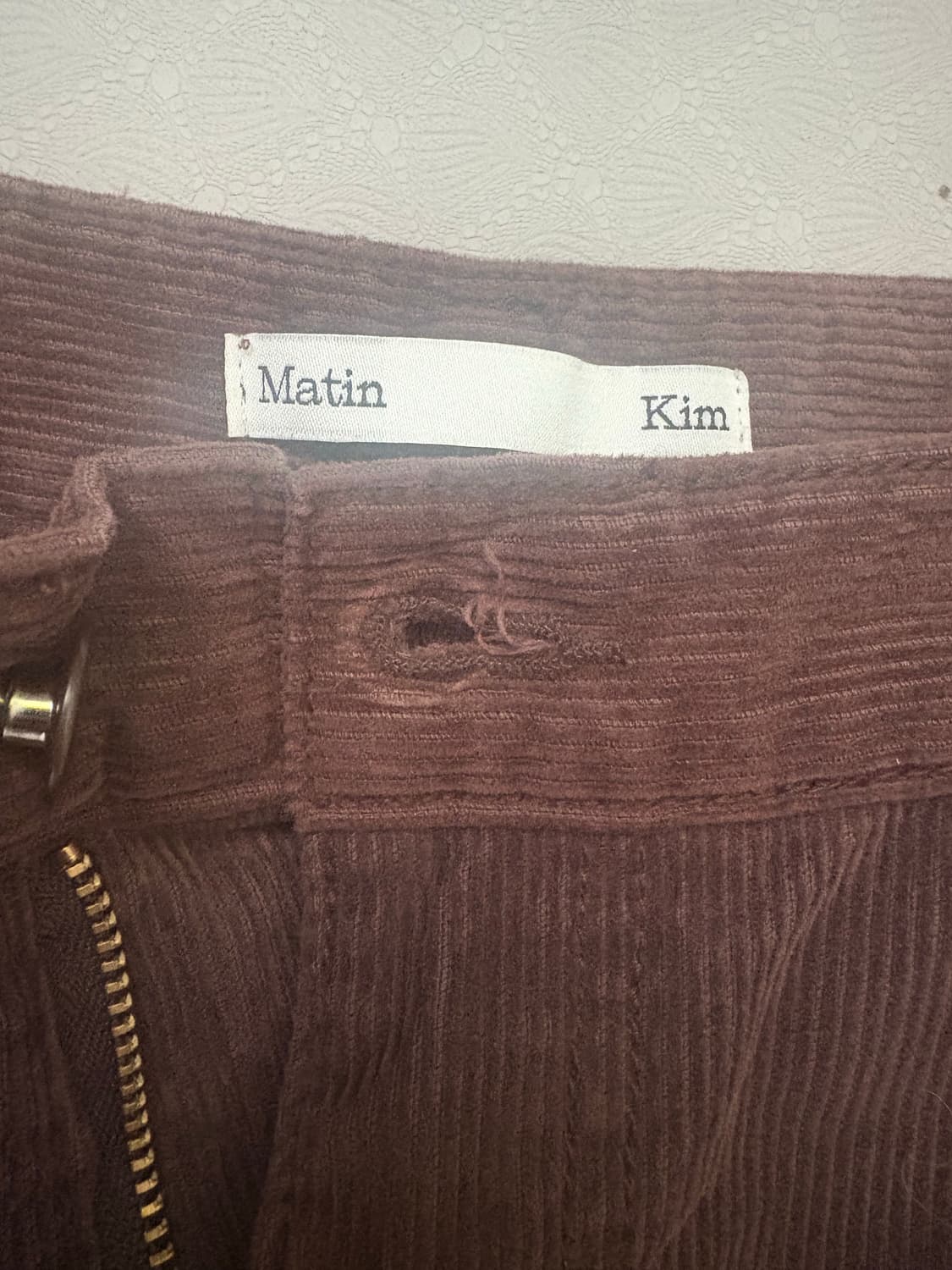 마뗑킴 코듀로이 브라운 바지 s 상품이미지2