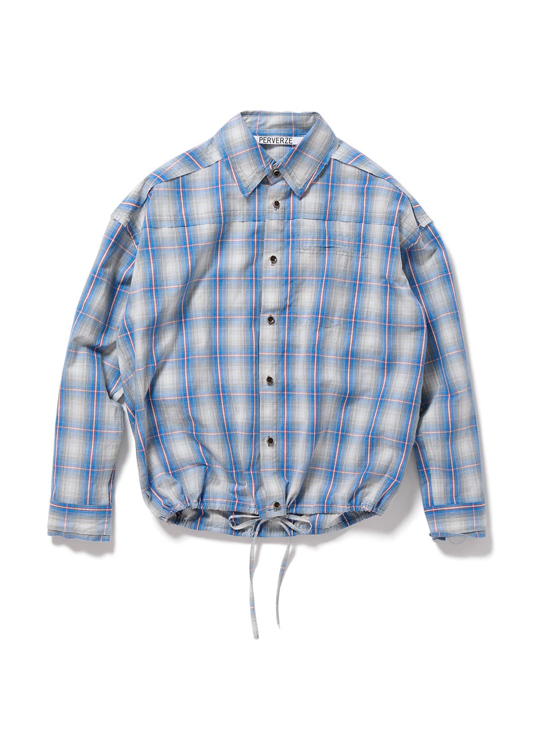 [F]퍼버즈 26ss 빈티지 패브릭 체크 셔츠/블루 상품이미지5