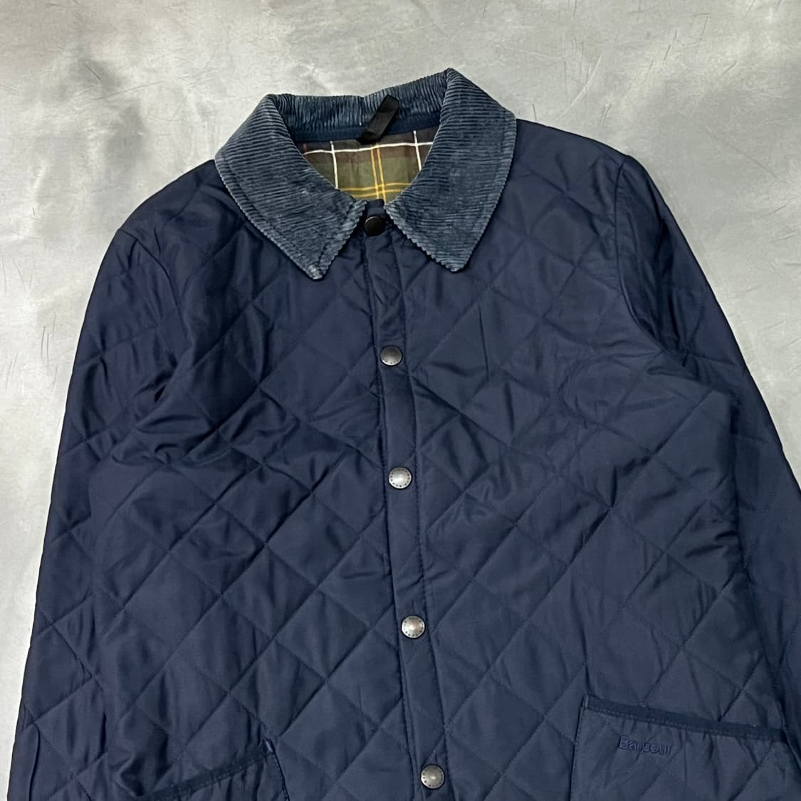  바버 코듀로이 카라 퀼티드 자켓 y14595 상품이미지3