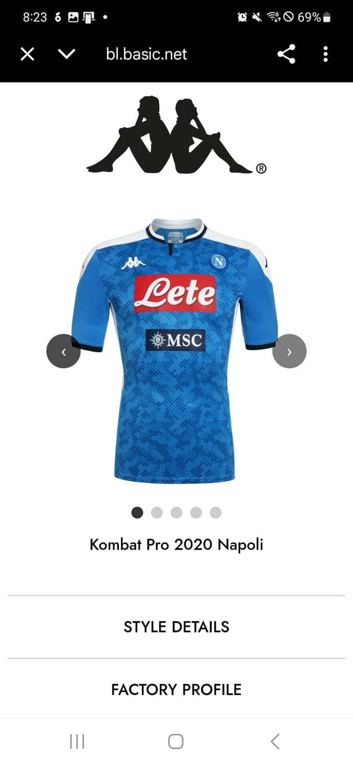 19-20 SSC 나폴리 홈 지급용 반팔 카파 유니폼 상품이미지10