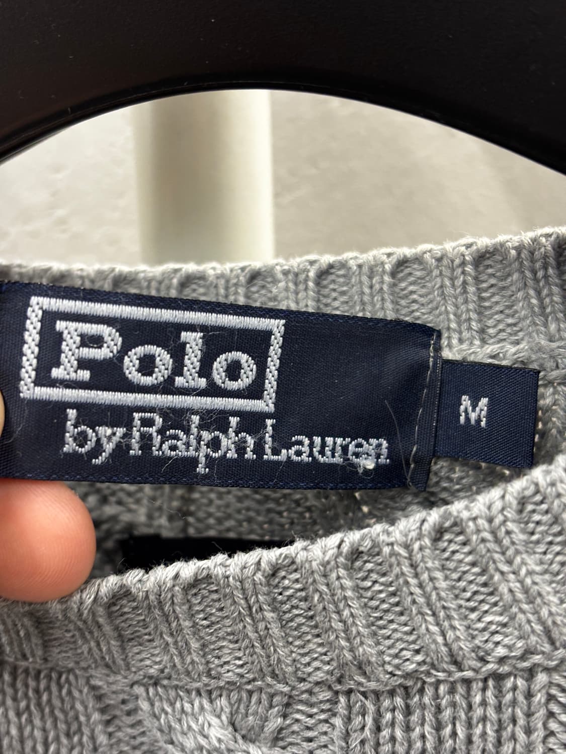 폴로 랄프로렌 케이블 니트 스웨터 그레이 M 상품이미지4