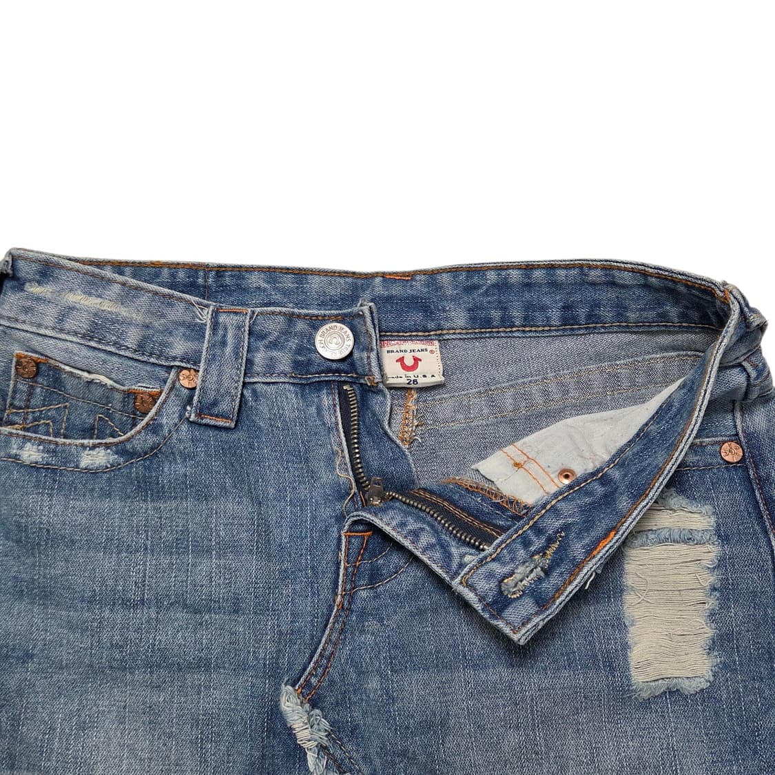 True Religion 트루릴리전 오리엔탈 자수 데님 미니 스커트 상품이미지3