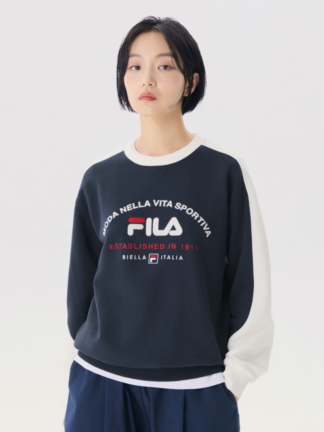 휠라 컬러블록 맨투맨 상품이미지7