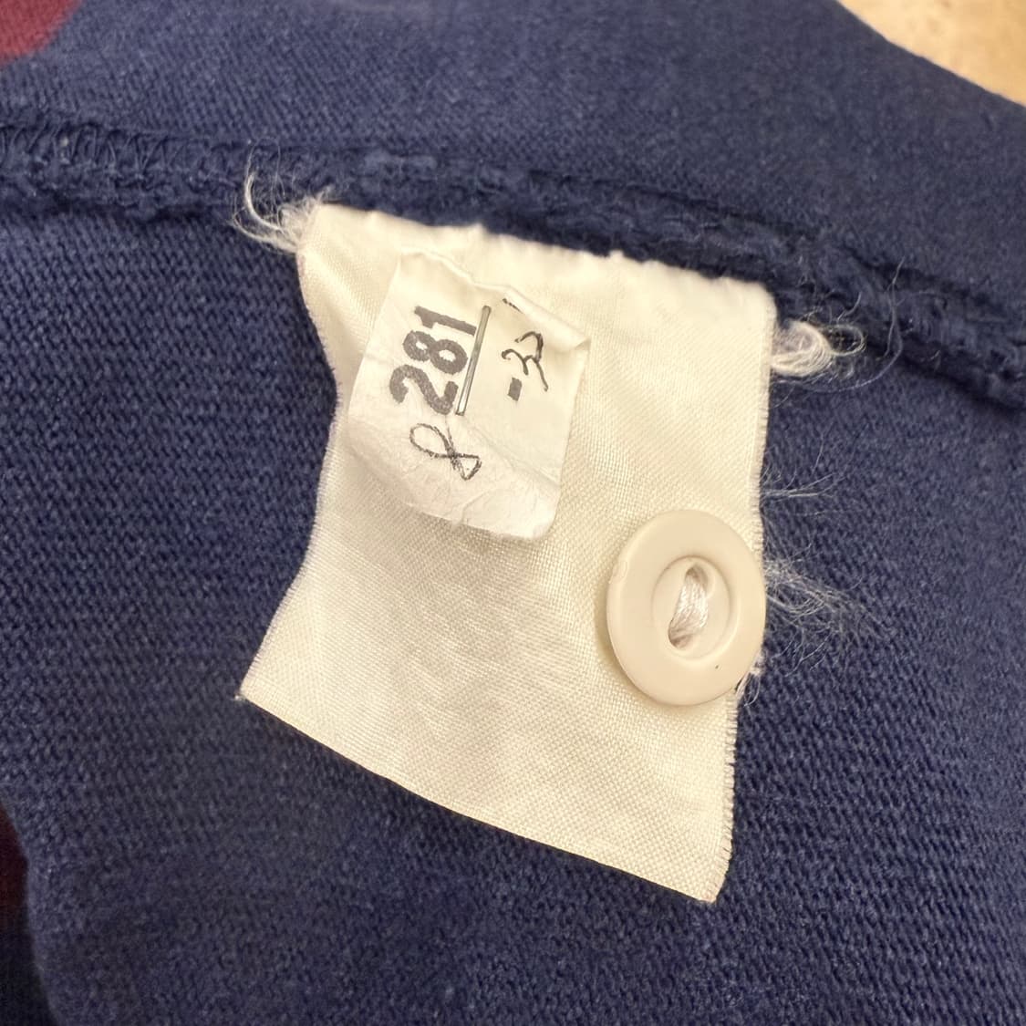 폴로 랄프로렌 네이비 버건디 카라 긴팔티  상품이미지6