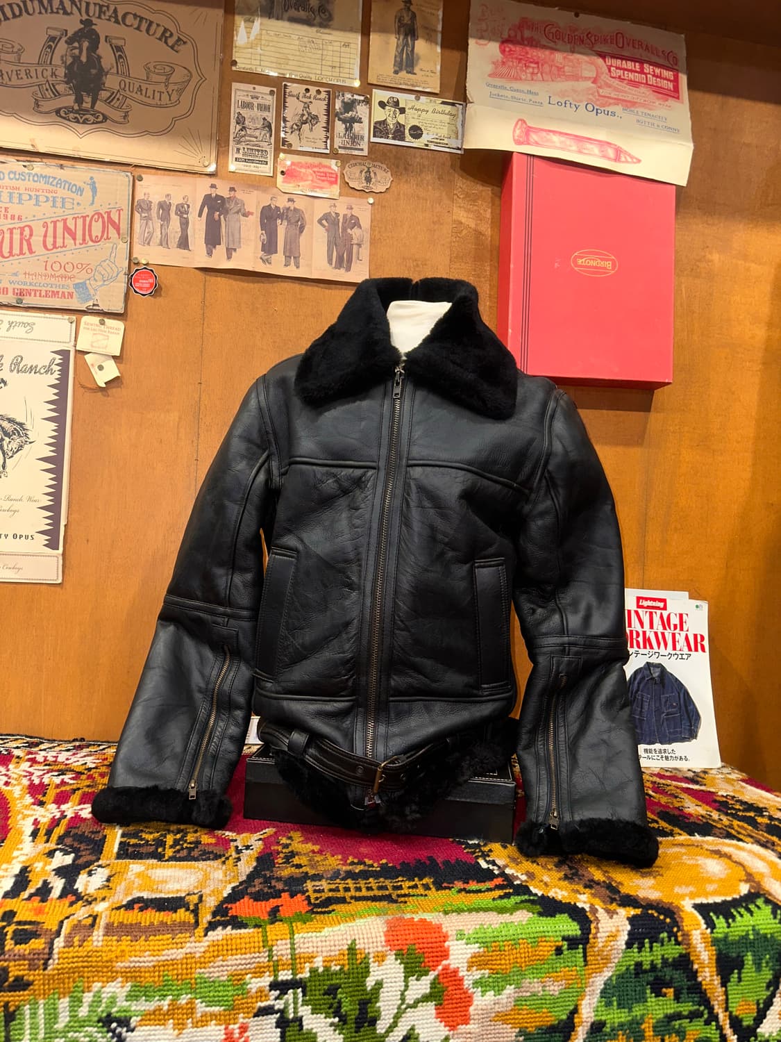 ( L-XL ) B3무스탕 레더자켓 가죽자켓 워크웨어 아메카지 밀리터리 상품이미지1