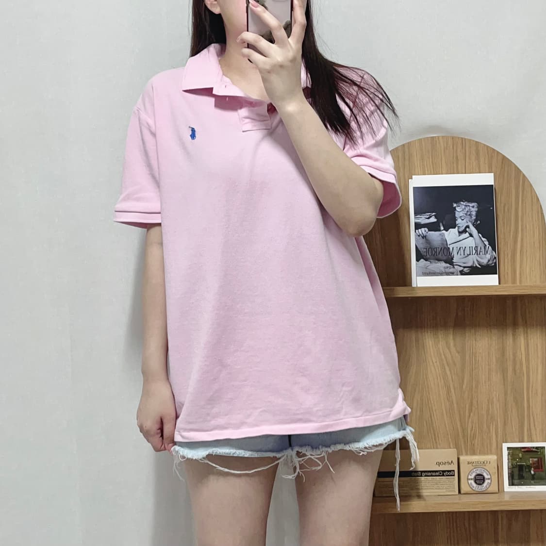 [정품] 폴로 핑크 / 블루포니 반팔카라티 [ L ] 상품이미지2