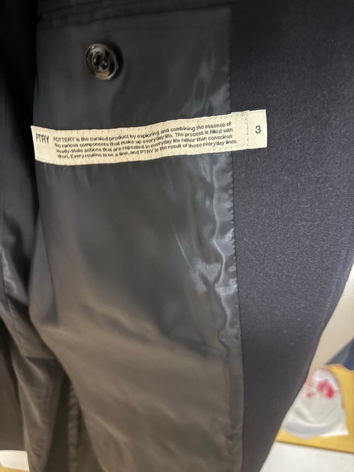 [3]22fw 포터리 멜튼 울 맥코트 다크네이비 상품이미지2