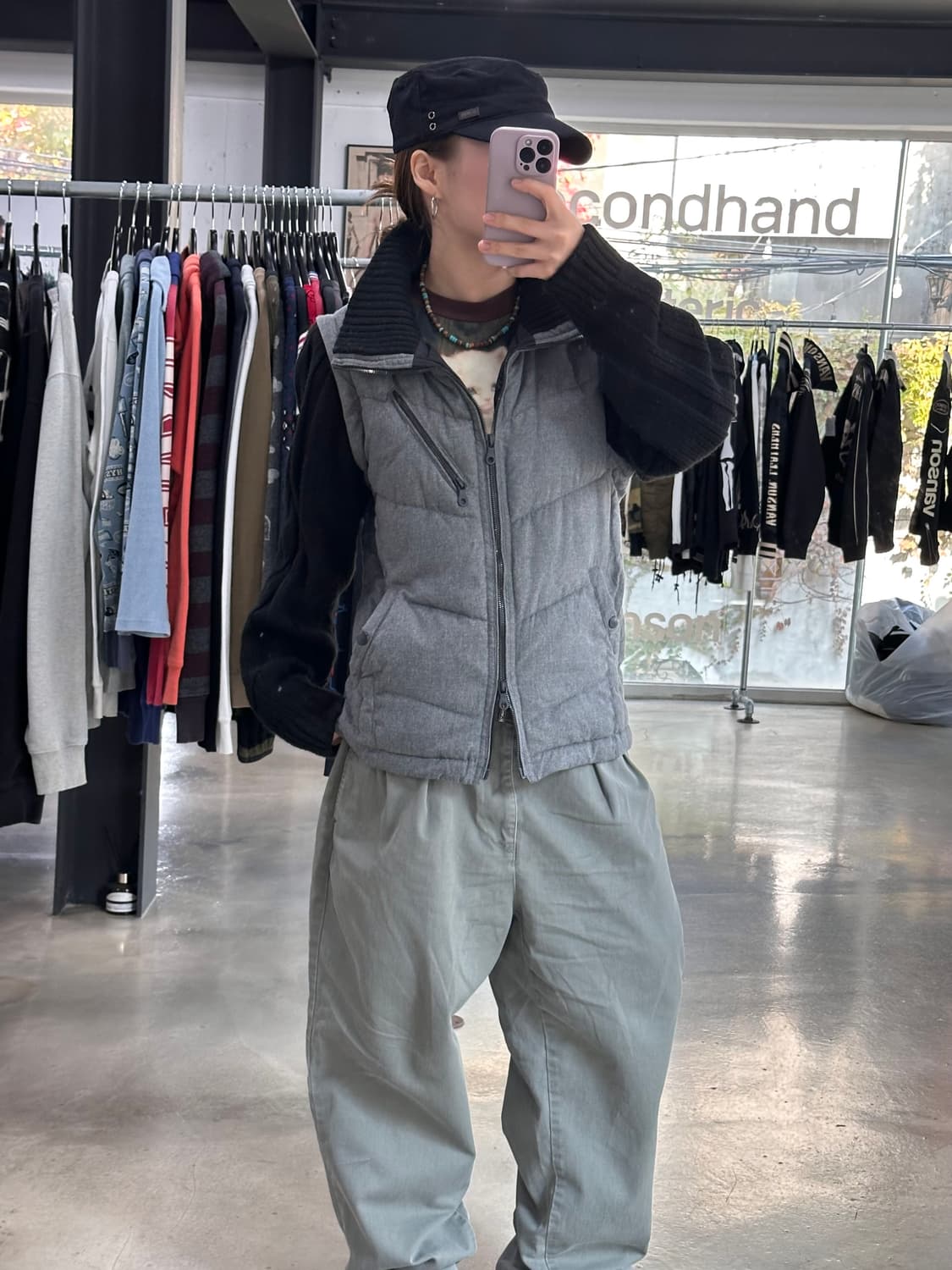 재팬빈티지 하이넥 니트패딩 레이어드 투웨이점퍼 상품이미지3