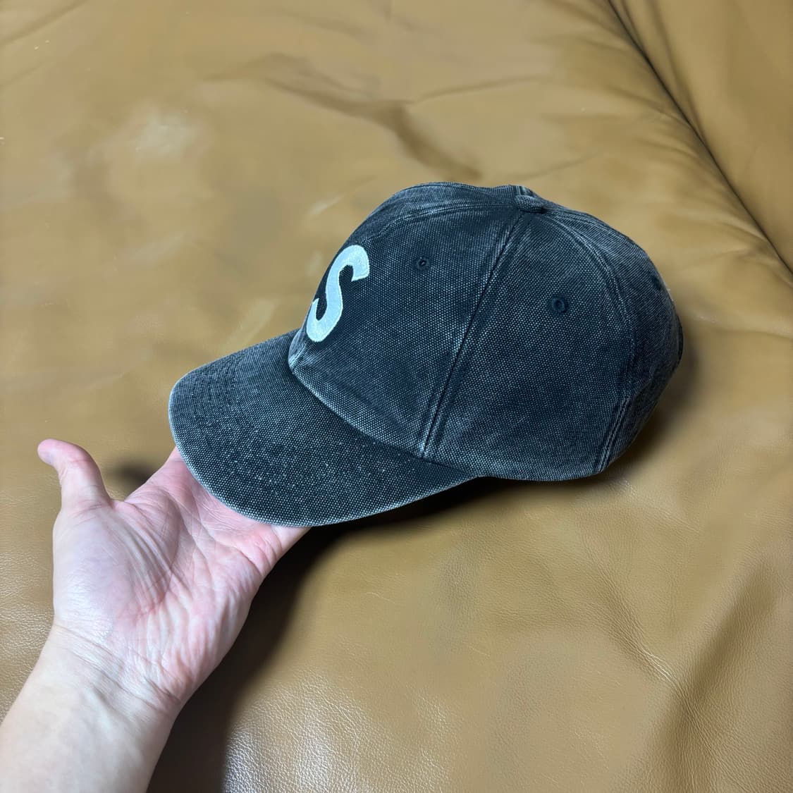 Supreme 슈프림 피그먼트 블랙 S로고 6패널 볼캡 모자 Black 상품이미지4