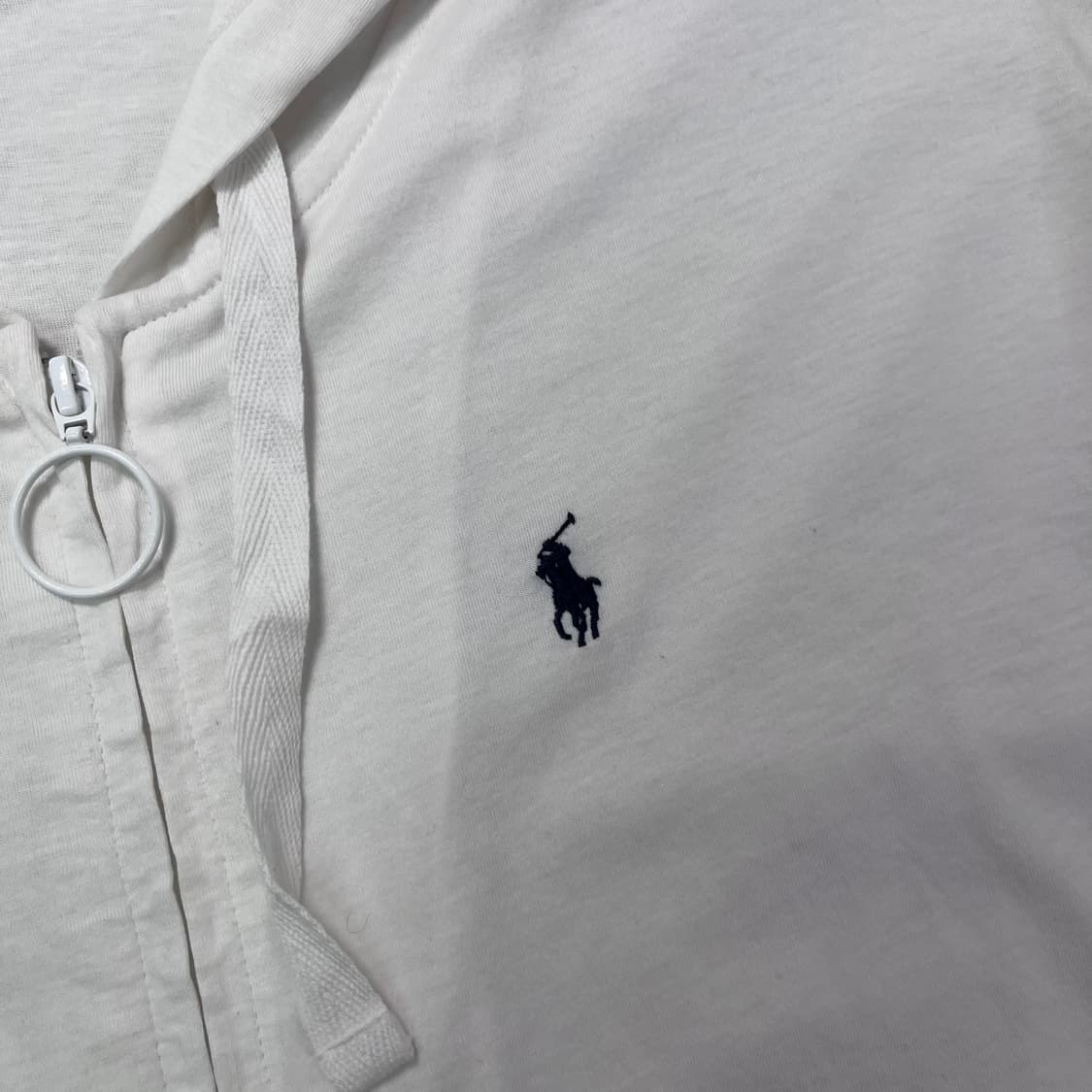 100 폴로 랄프포렌 코튼 화이트 후드집업 상품이미지2
