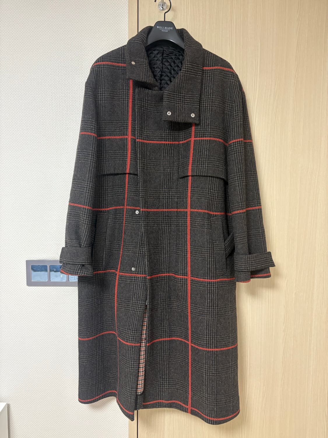 시스템 옴므 컬렉션 체크 헤링본 코트 105사이즈 상품이미지1