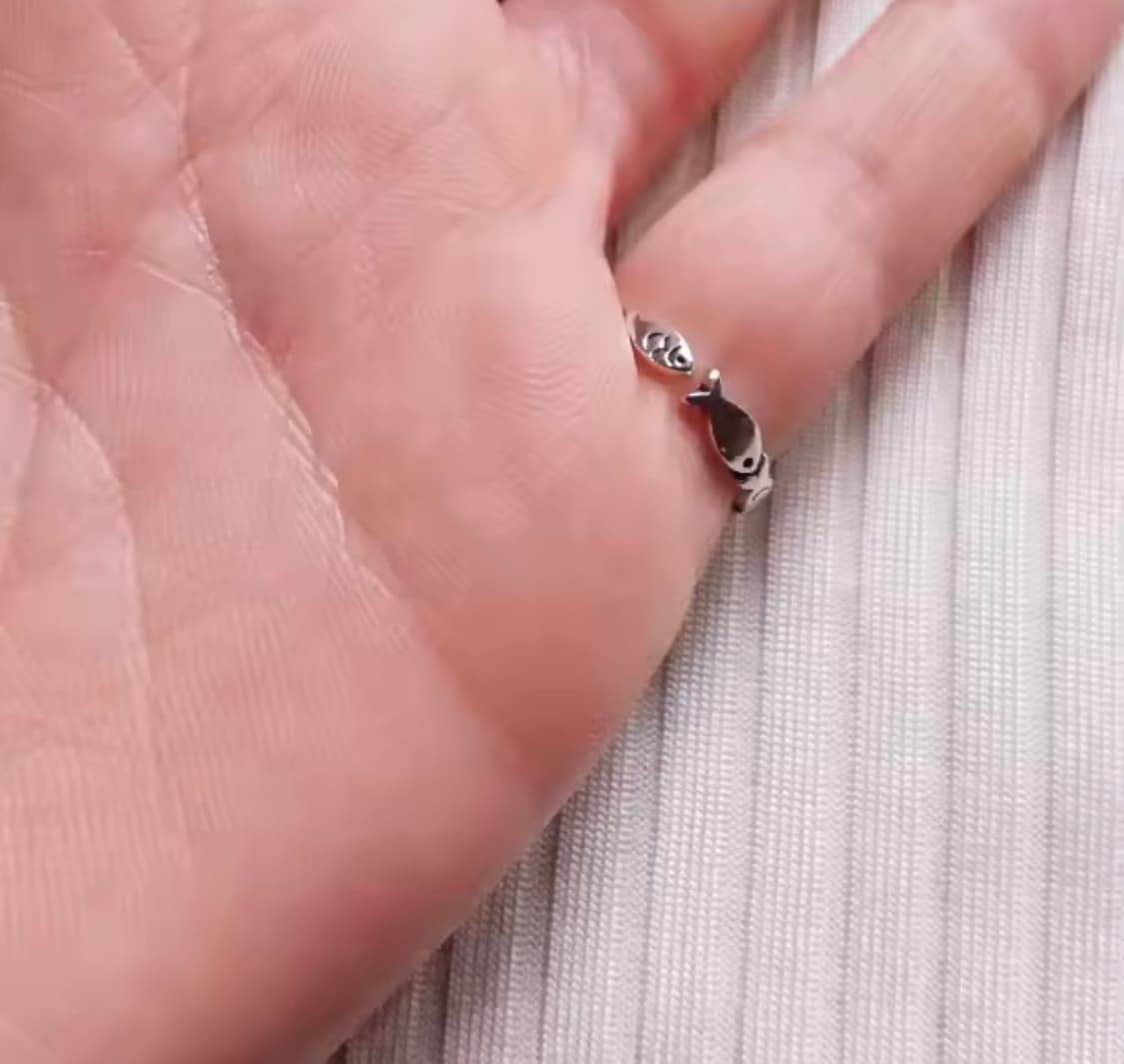물고기반지 신주 은도금 조절 가능 반지 상품이미지4