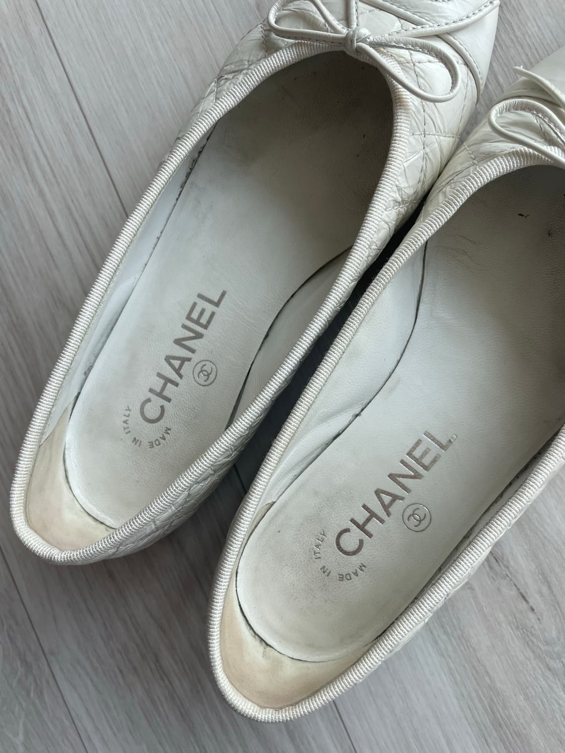 (정품)샤넬 퀼팅 발레리나 플랫슈즈 아이보리 36C 상품이미지9