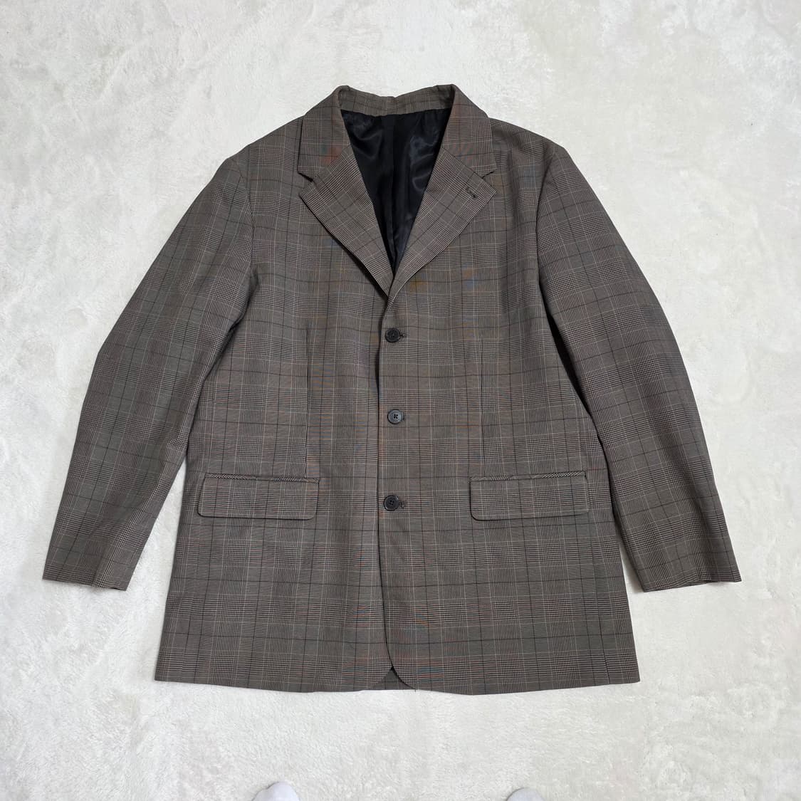 (L)더블유스텐다드 맨 3버튼 세미오버핏 체크 자켓 상품이미지2
