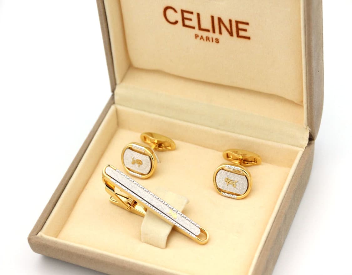 셀린느 A+등급 5cm 남자 명품 넥타이핀 커프스 세트 상품이미지1