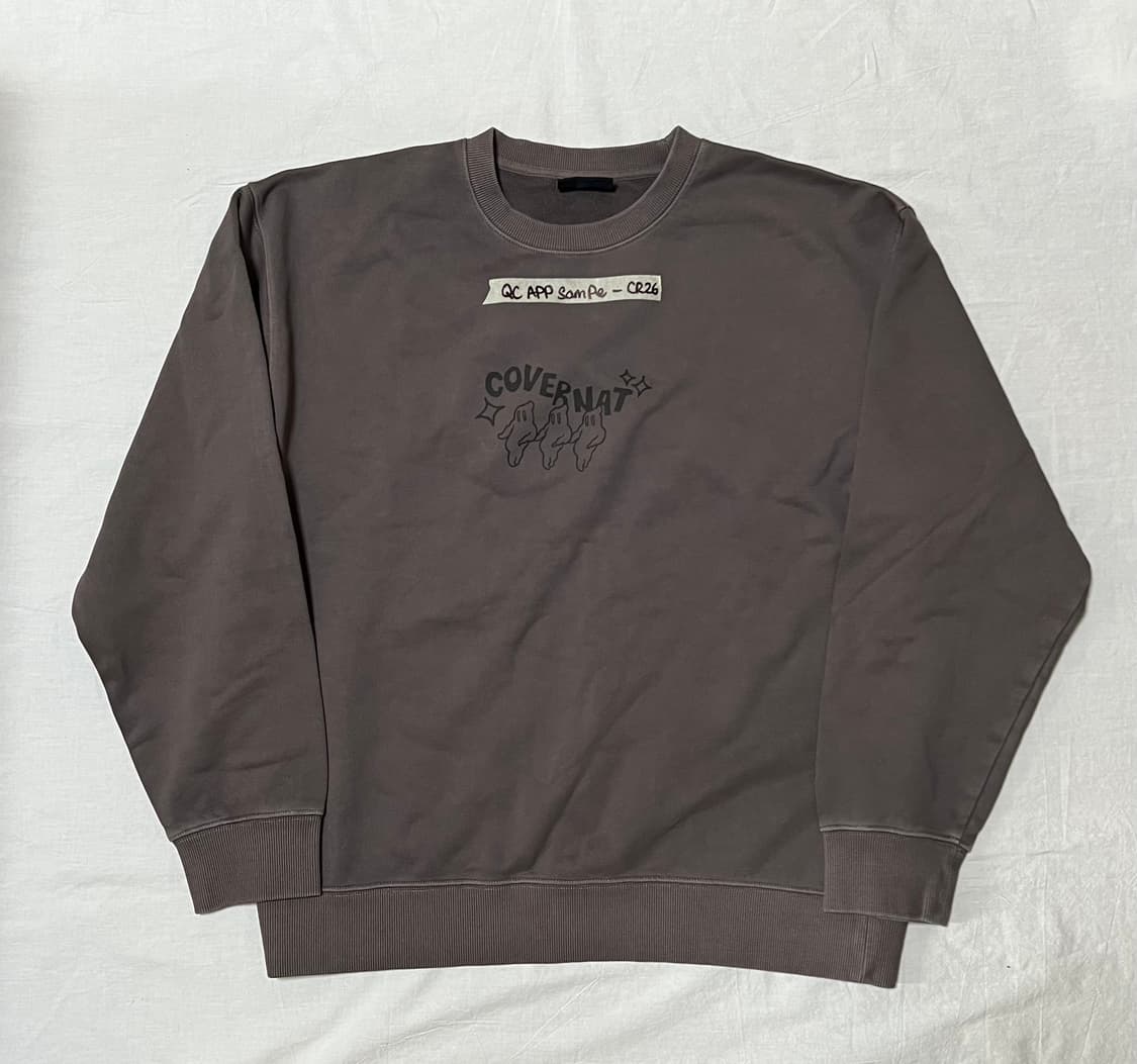 L) 커버낫 드로잉 그래픽 피그먼트 맨투맨 피그먼트 브라운 상품이미지3