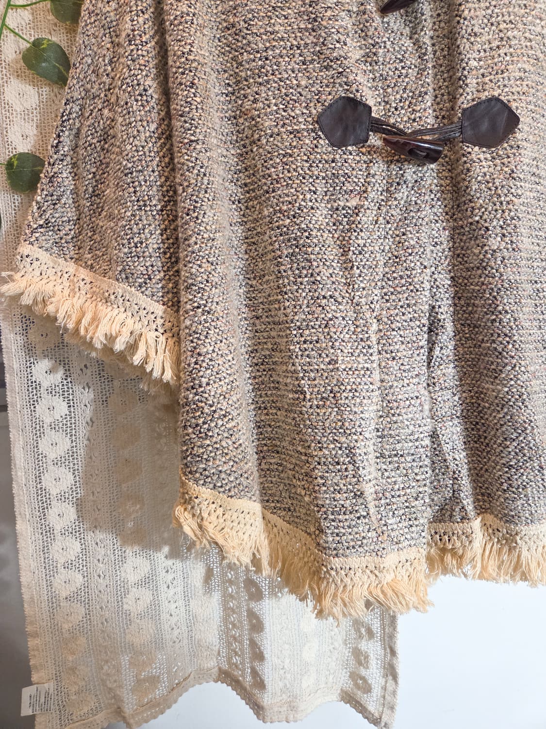 후드 더플 케이프 가디건 상품이미지4