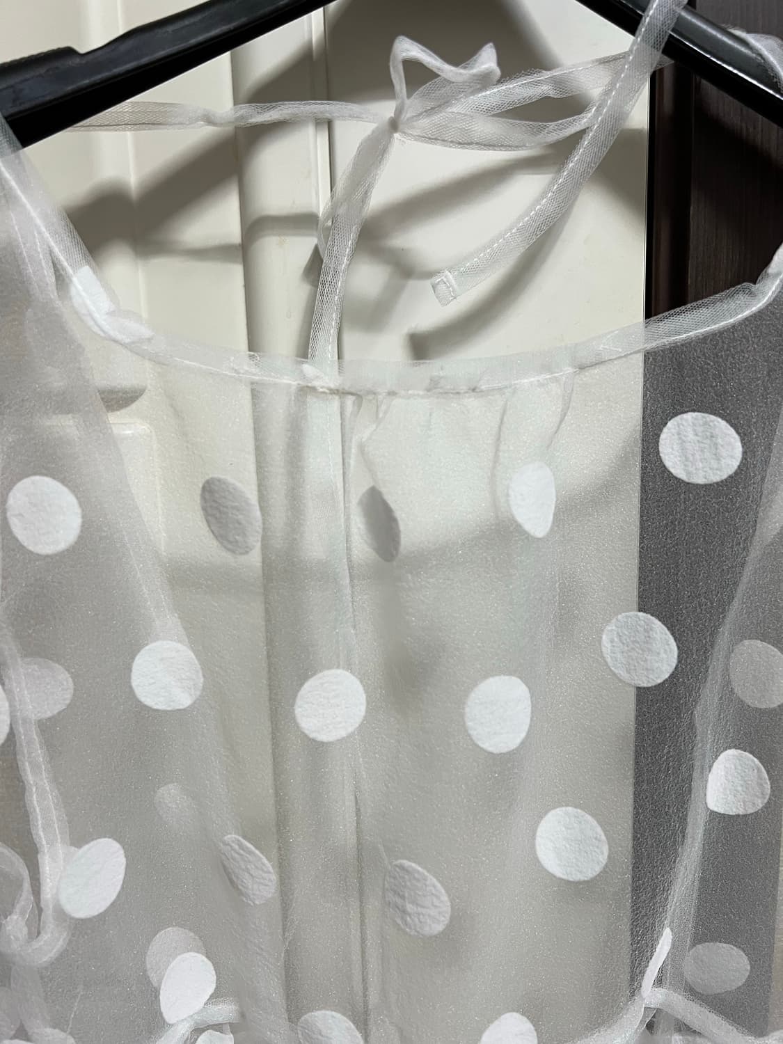 마조네 SHEER DOT ORGANZA DRESS_WHITE 상품이미지4