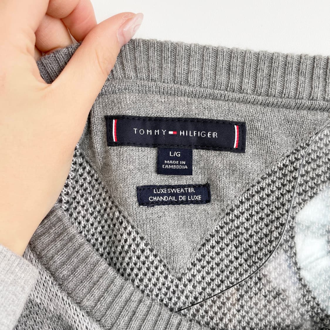 D2 타미힐피거 아가일 체크 니트 스웨터  XL사이즈 상품이미지4