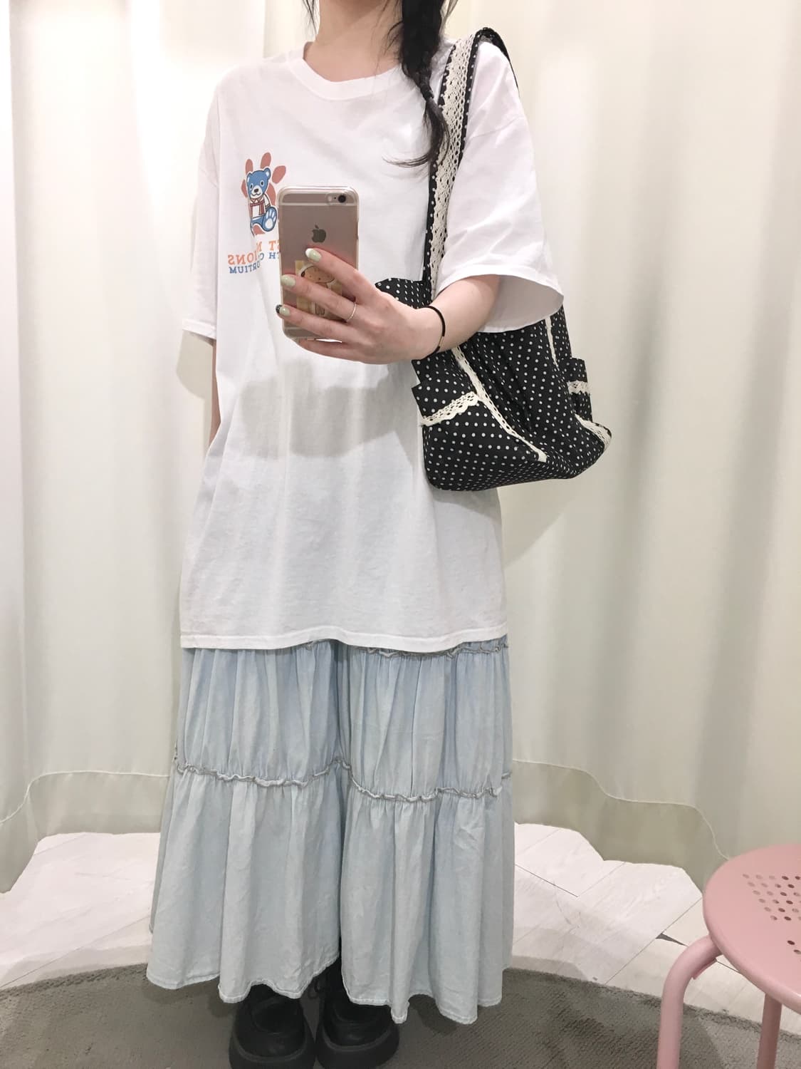 Washed Gradient Tiered Skirt 상품이미지3