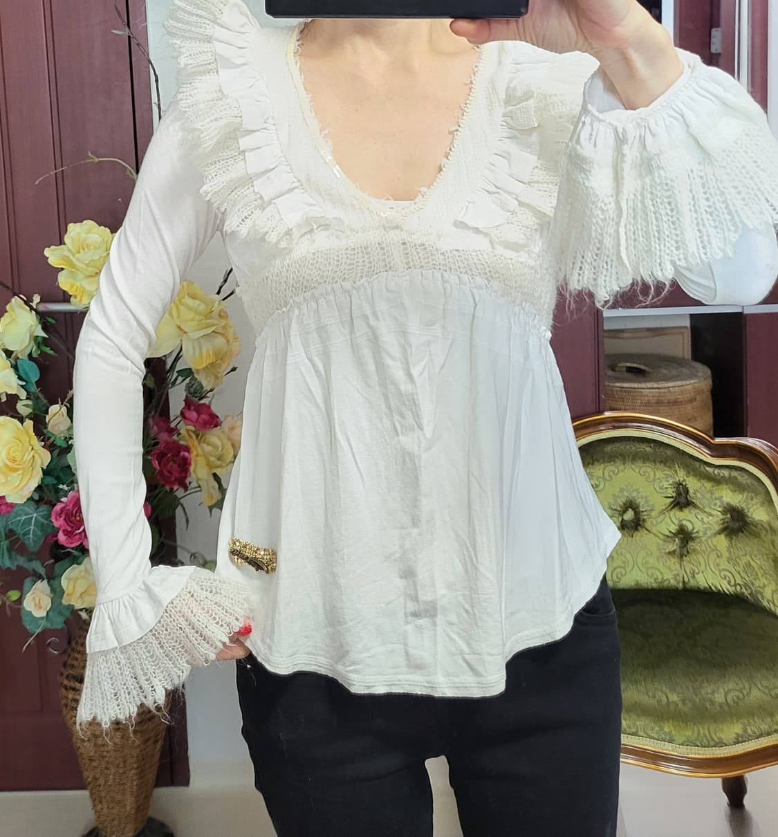 로베르토 까발리 스팽글 블라우스 셔츠 상품이미지2