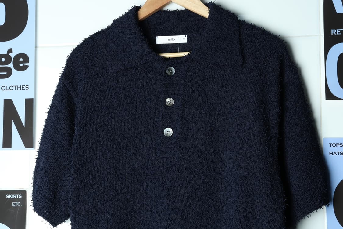 (M-XL) 밀로 아카이브 반팔 카라 티셔츠 부클 타월 니트-7B0E 상품이미지3