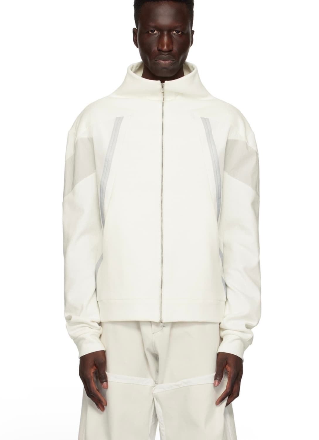 카르넷 아카이브 NAIL TRACK ZIP-UP JACKET WHITE 상품이미지2