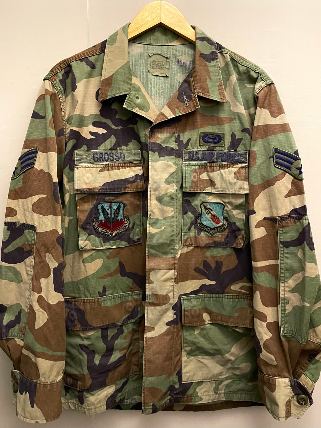 (M/R)90s US army 밀리터리 카모 우드랜드 BDU 셔츠 자켓 상품이미지1