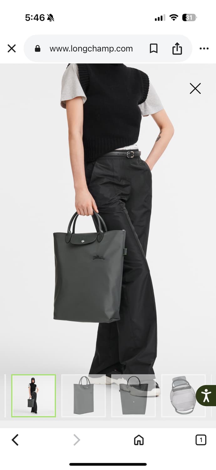 롱샴 르 플리아쥬 그린 M 탑핸들백 상품이미지1