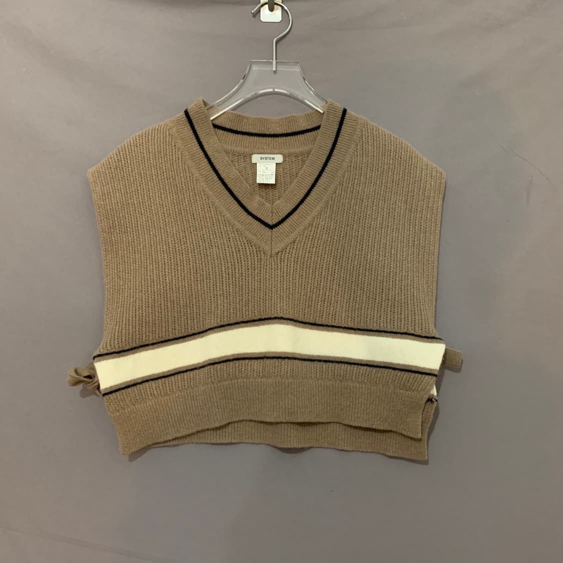 SYSTEM 시스템 21FW 크롭 니트 베스트 조끼 상품이미지1