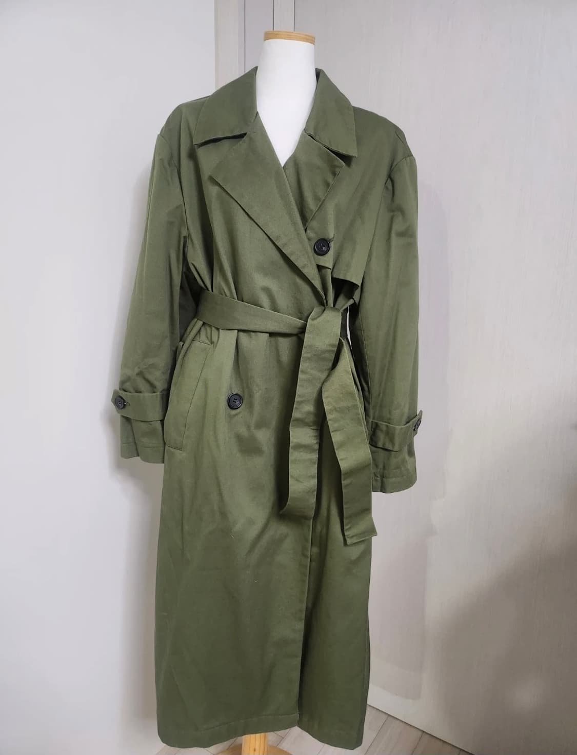 빈티지 카키색 트렌치 코트  상품이미지2