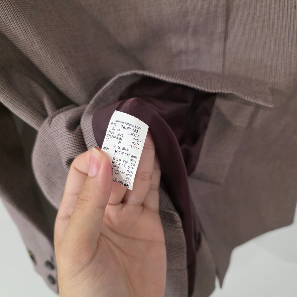 한섬 SJSJ 더블 버튼 체크 자켓 76-90-155 상품이미지8